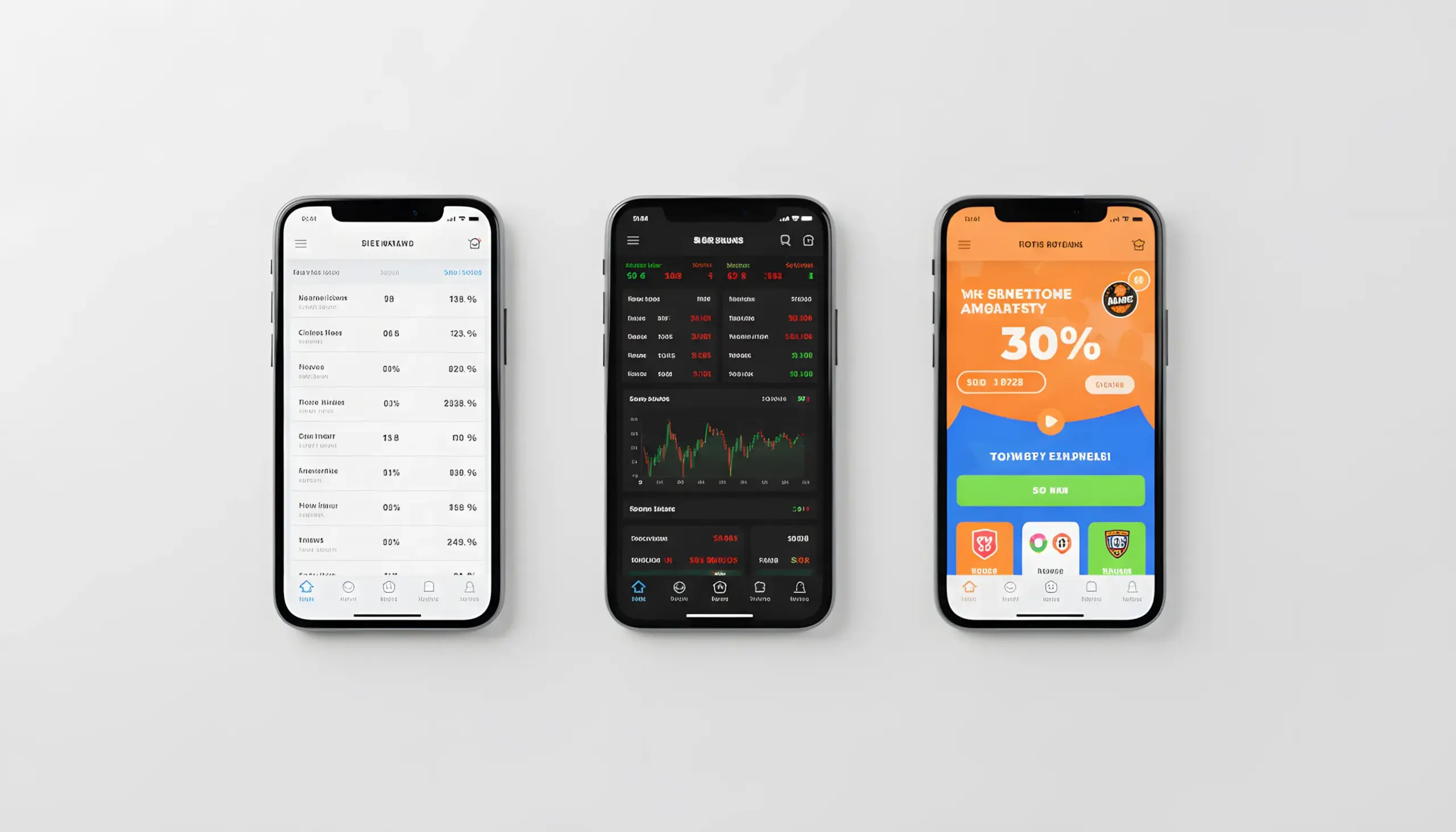 Varios smartphones mostrando diferentes aplicaciones de apuestas