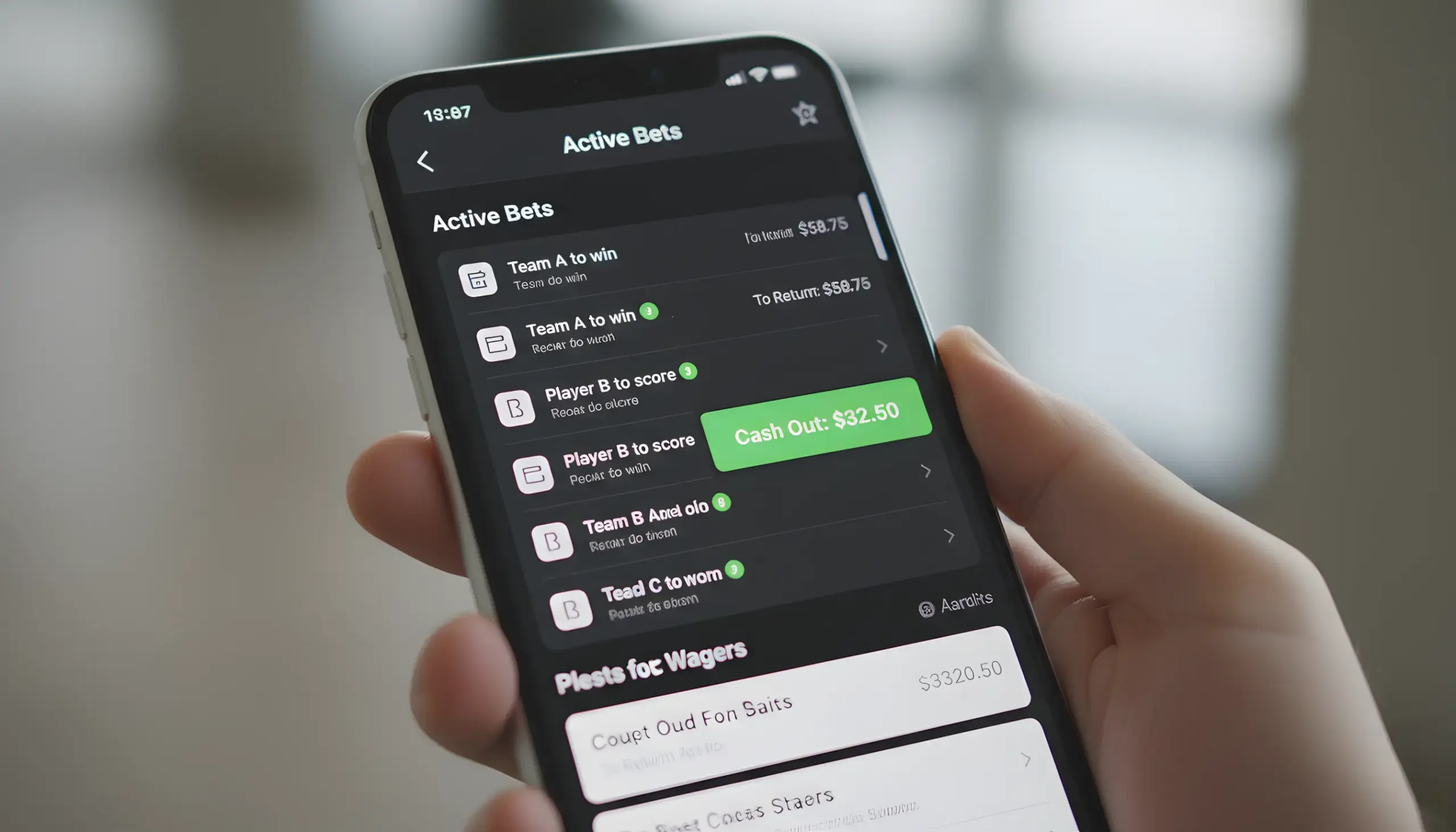 Opción de cash out visible en apuesta activa
