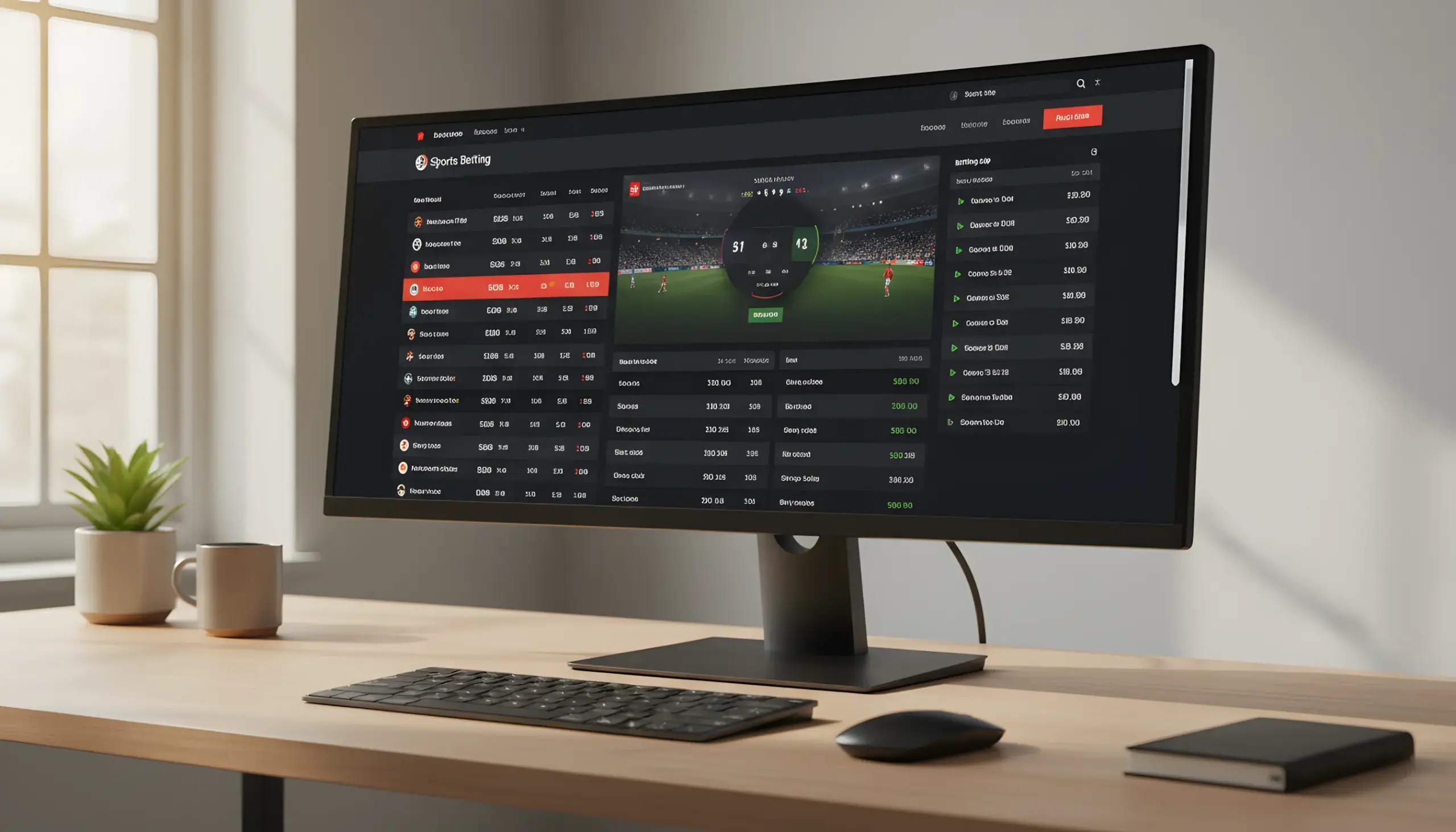 Pantalla de ordenador mostrando interfaz de apuestas deportivas