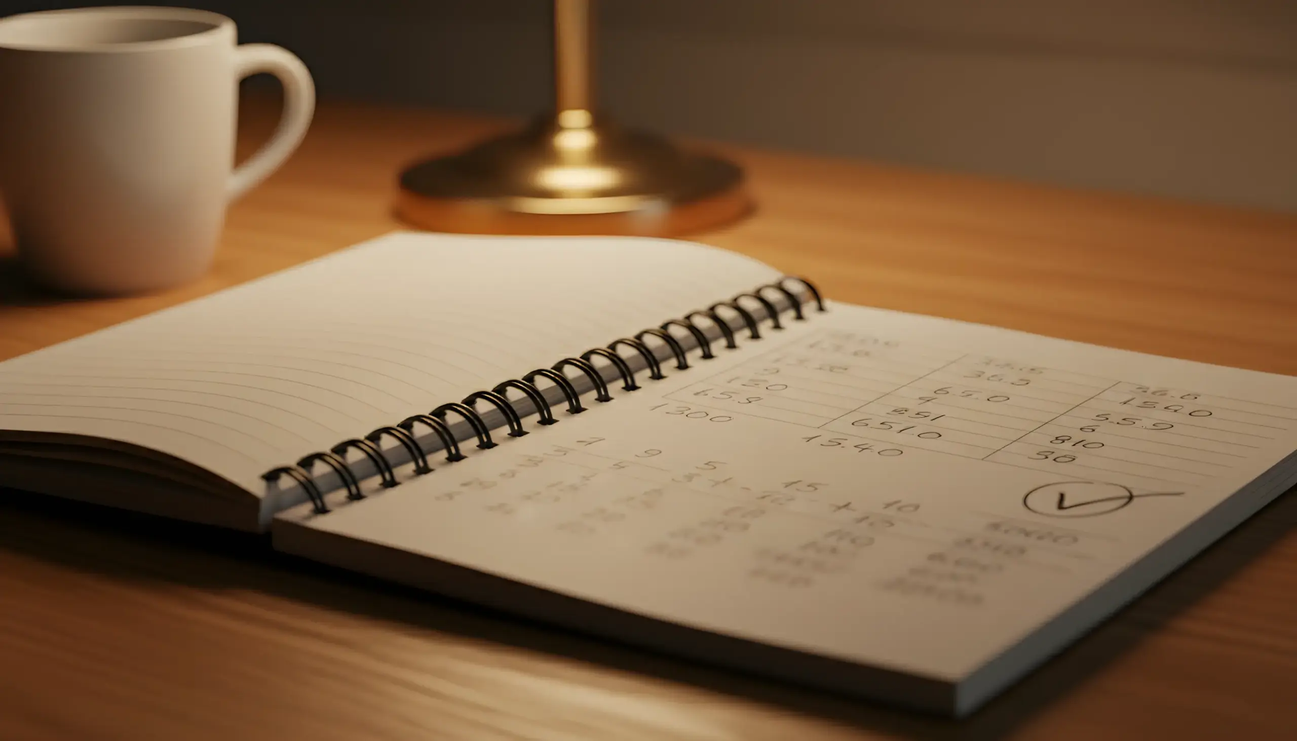 Cuaderno con ejercicio de cálculo de apuestas completado