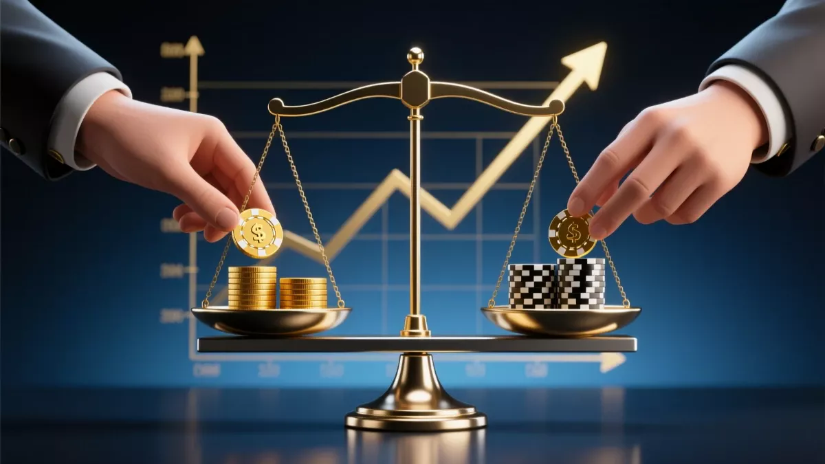 Gestión profesional del bankroll en apuestas sistema con monedas y fichas en equilibrio