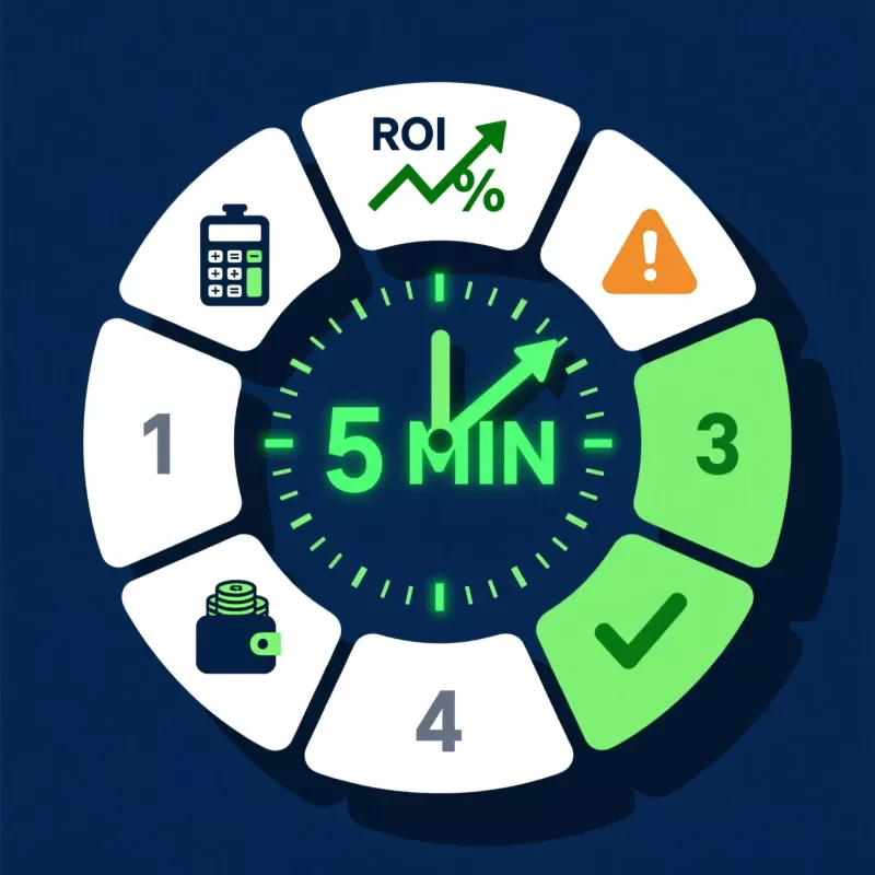 Infografía circular mostrando los 5 pasos del ritual de verificación antes de apostar
