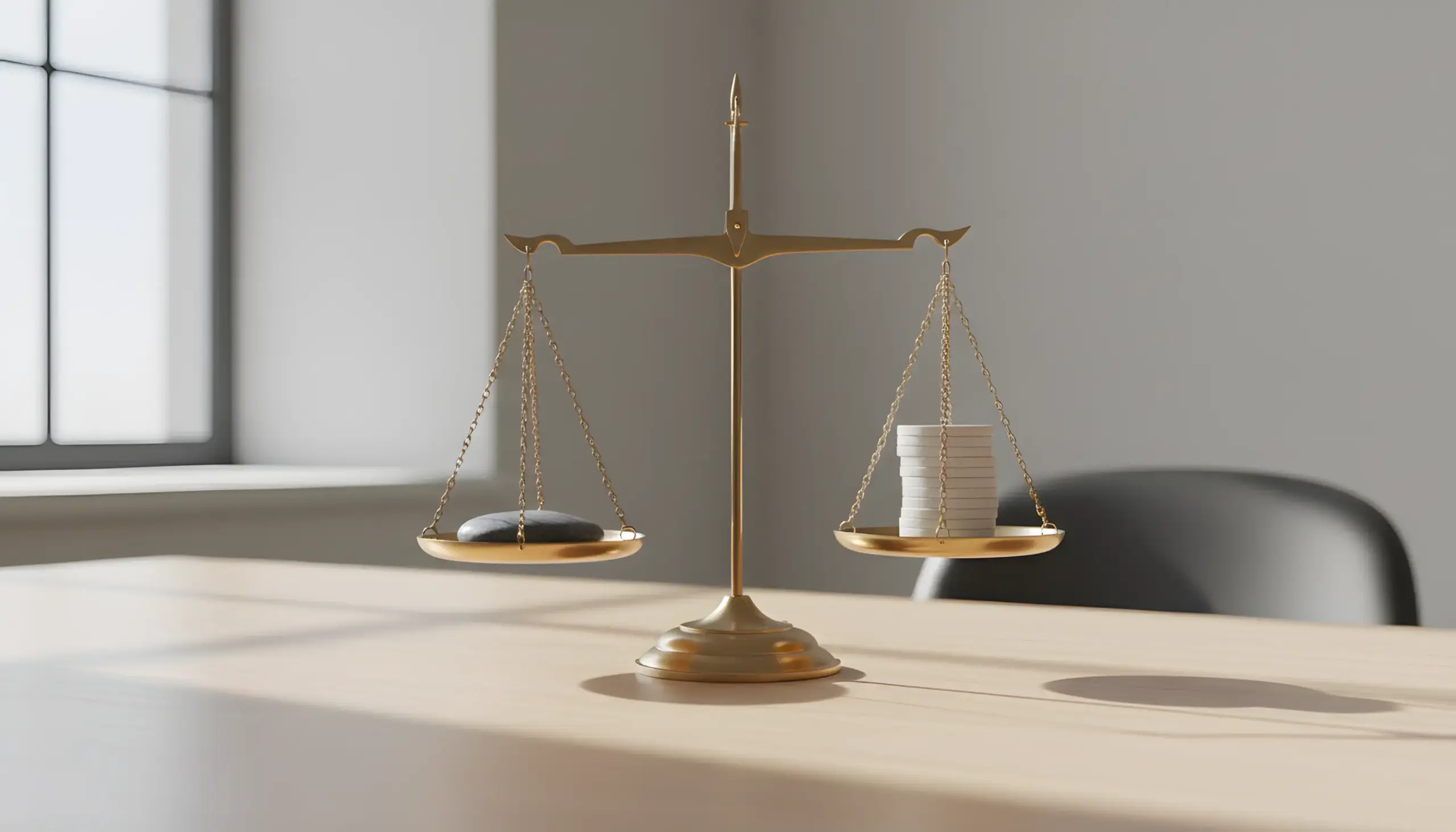 Balanza equilibrando dos opciones diferentes
